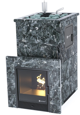 Печь "Геленджик" М2 в полноценном кожухе с открытым верхом (Пироксенит)