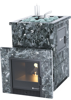 Печь "Анапа" М2 в полноценном кожухе с открытым верхом (Пироксенит)