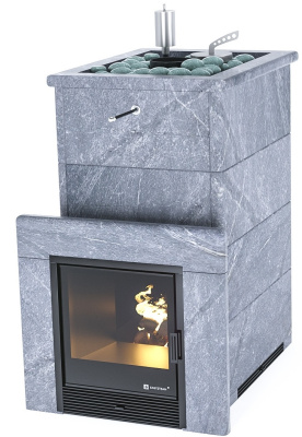 Печь "Геленджик" в полноценном кожухе с открытым верхом (Талькохлорит)