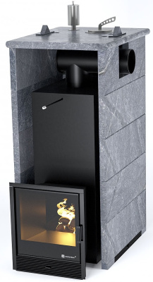 Печь "Геленджик" М2 в полноценном кожухе с боковым подключением (Талькохлорит) - купить в Краснодаре с доставкой по Краснодарскому краю!