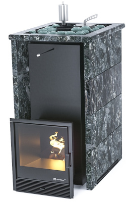 Печь "Геленджик" в трехстороннем кожухе с открытым верхом (Пироксенит)