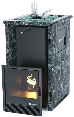 Печь "Сочи" М2 в трехстороннем кожухе с открытым верхом (Пироксенит)