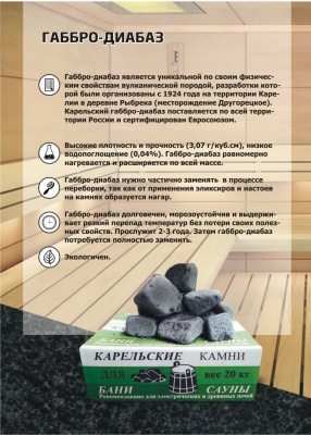 Камень Габбро-диабаз КОЛОТЫЙ для э/к 50-120мм (коробка 20кг) - купить в Краснодаре с доставкой по Краснодарскому краю!