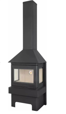 Камин ПРАГА три стекла NEW черный - купить в Краснодаре с доставкой по Краснодарскому краю!