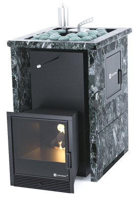 Печь "Анапа" М2 в трехстороннем кожухе с открытым верхом (Пироксенит)