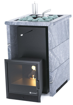Печь "Анапа" в трехстороннем кожухе с открытым верхом (Талькохлорит)